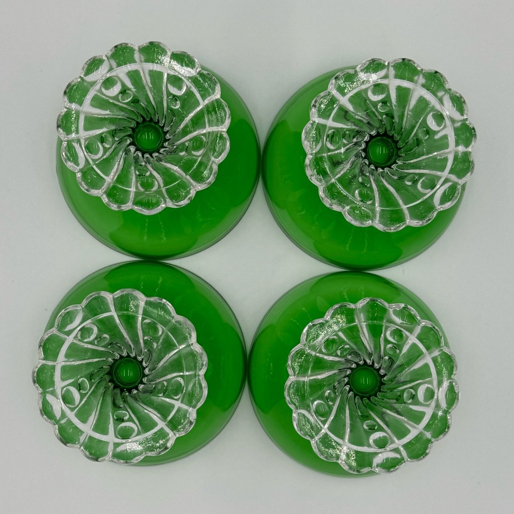 Vintage MCM Anchor Hocking Emerald Green “Burple" Glasses Set of 6 - Picture 11 of 13